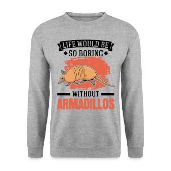 Armadillo Gift Armadillo - Unisex Sweatshirt - salt & pepper - Front - Alina (178cm) & Michal (187cm)