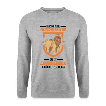 Leonberger Glitzer - Unisex Pullover - Weißgrau meliert - Vorne - Alina (178cm) & Michal (187cm)