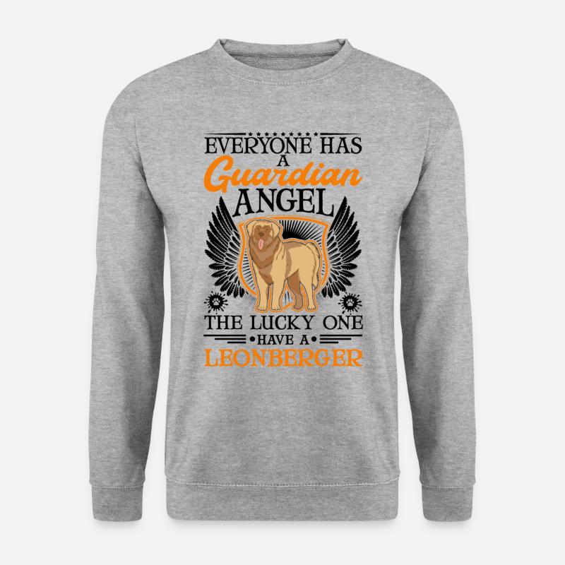Leonberger Schutzengel - Unisex Pullover - Weißgrau meliert