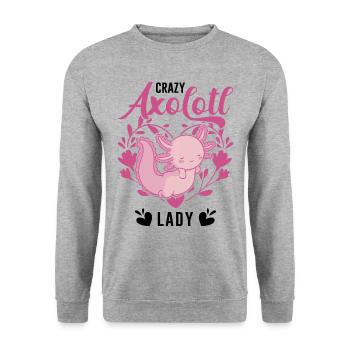 Crazy Axolotl lady tail lurch axolotl girl - Unisex Sweatshirt - salt & pepper - Front - Alina (178cm) & Michal (187cm)