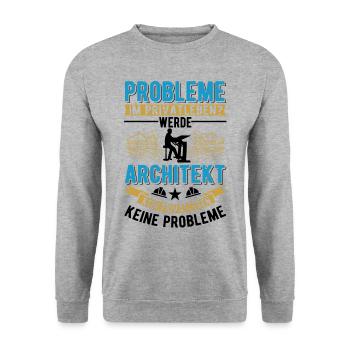 Architekt Geschenk Innenarchitekt Architektur - Unisex Pullover - Weißgrau meliert - Vorne - Alina (178cm) & Michal (187cm)