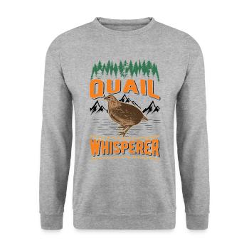 Cadeau d’éleveur de cailles Chuchoteur de caille - Sweat-shirt Unisexe - gris chiné - Devant - Alina (178cm) & Michal (187cm)