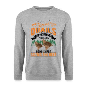 Quail Gift Quail Grower - Unisex Sweatshirt - salt & pepper - Front - Alina (178cm) & Michal (187cm)