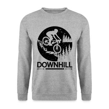 Mountain Bike Bike Downhill Biker - Unisex Sweatshirt - salt & pepper - Front - Alina (178cm) & Michal (187cm)