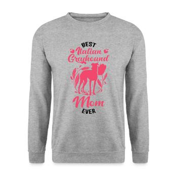 Italian Greyhound Mama - Unisex Sweatshirt - salt & pepper - Front - Alina (178cm) & Michal (187cm)