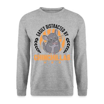 Easily distracted by Chinchillas - Unisex Pullover - Weißgrau meliert - Vorne - Alina (178cm) & Michal (187cm)