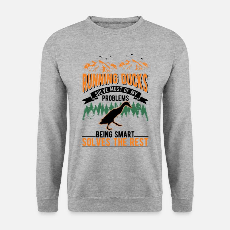 Indian Running Gift Running Duck - Unisex Sweatshirt - salt & pepper