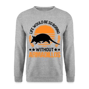 Armadillo Gift Armadillo - Unisex Sweatshirt - salt & pepper - Front - Alina (178cm) & Michal (187cm)