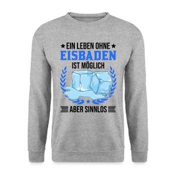 Eisbad Eisbaden Winterbad Eisschwimmen - Unisex Pullover - Weißgrau meliert - Vorne - Alina (178cm) & Michal (187cm)