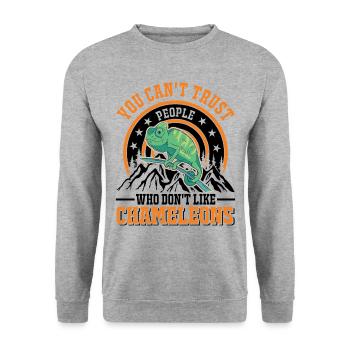 Chameleon Gift Chameleon - Unisex Sweatshirt - salt & pepper - Front - Alina (178cm) & Michal (187cm)