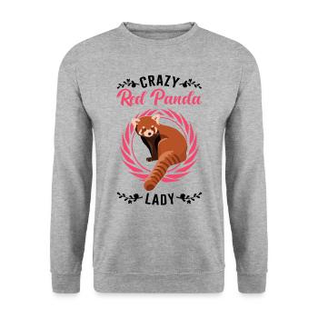 Crazy Red Panda lady Roter Panda - Unisex Sweatshirt - salt & pepper - Front - Alina (178cm) & Michal (187cm)