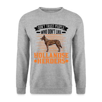 Hollandse Herder Hollandse Herderdshond - Unisex Sweatshirt - salt & pepper - Front - Alina (178cm) & Michal (187cm)