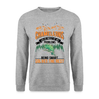 Chameleon Gift Chameleon - Unisex Sweatshirt - salt & pepper - Front - Alina (178cm) & Michal (187cm)
