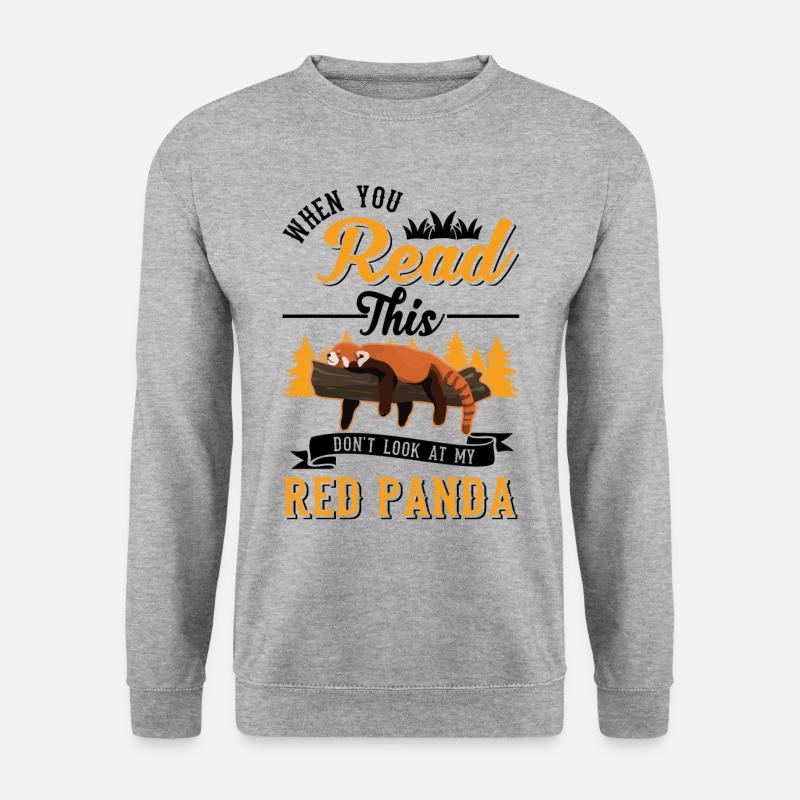 Roter Panda Geschenk Katzenbär - Unisex Pullover - Weißgrau meliert