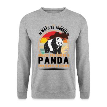 Soyez toujours vous-même À moins que vous ne puissiez être un panda - Sweat-shirt Unisexe - gris chiné - Devant - Alina (178cm) & Michal (187cm)