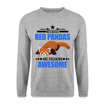 Red Panda Gift Cat Bear Red Panda - Unisex Sweatshirt - salt & pepper - Front - Alina (178cm) & Michal (187cm)