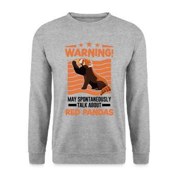 Peut parler spontanément des pandas roux - Sweat-shirt Unisexe - gris chiné - Devant - Alina (178cm) & Michal (187cm)