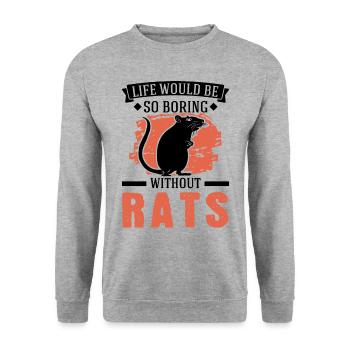 Rat Gift Domestic Rat Rat Owner - Unisex Sweatshirt - salt & pepper - Front - Alina (178cm) & Michal (187cm)