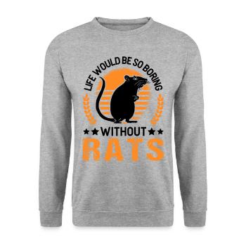 Rat Cadeau Domestique Rat Rat Propriétaire - Sweat-shirt Unisexe - gris chiné - Devant - Alina (178cm) & Michal (187cm)