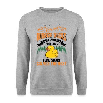 Canard en caoutchouc Cadeau Canard Grinçant Canard Bain Canard - Sweat-shirt Unisexe - gris chiné - Devant - Alina (178cm) & Michal (187cm)