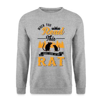 Rat Gift Domestic Rat Rat Owner - Unisex Sweatshirt - salt & pepper - Front - Alina (178cm) & Michal (187cm)