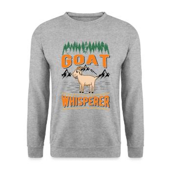 Goat Whisperer Goat Host Goat - Unisex Sweatshirt - salt & pepper - Front - Alina (178cm) & Michal (187cm)