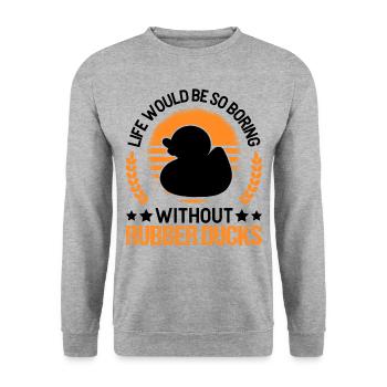 Canard en caoutchouc Cadeau Canard Grinçant Canard Bain Canard - Sweat-shirt Unisexe - gris chiné - Devant - Alina (178cm) & Michal (187cm)