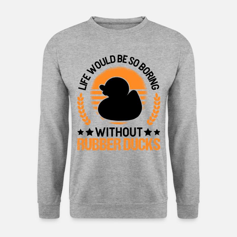 Gummiente Geschenk Quietscheente Badeente - Unisex Pullover - Weißgrau meliert