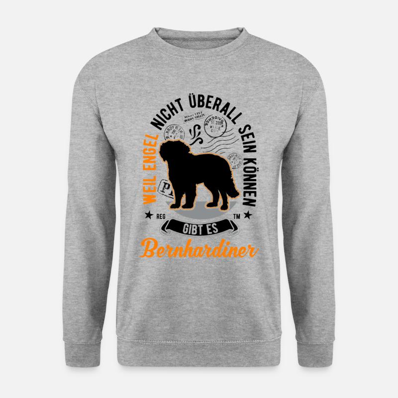 Bernhardiner Engel Bernhardshund - Unisex Pullover - Weißgrau meliert