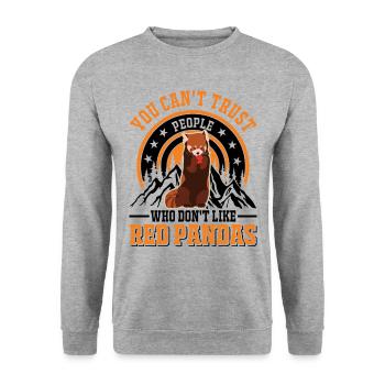 Red Panda Gift Cat Bear - Unisex Sweatshirt - salt & pepper - Front - Alina (178cm) & Michal (187cm)