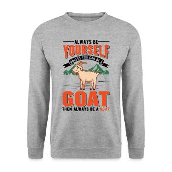 Goat Gift Goat Keeper Goat - Unisex Sweatshirt - salt & pepper - Front - Alina (178cm) & Michal (187cm)