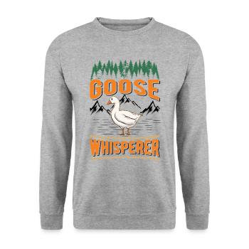 Geese Whisperer Gift Goose Breeder Goose - Unisex Sweatshirt - salt & pepper - Front - Alina (178cm) & Michal (187cm)