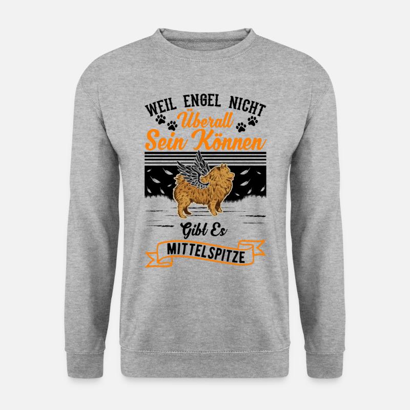 Mittelspitz Engel - Unisex Pullover - Weißgrau meliert