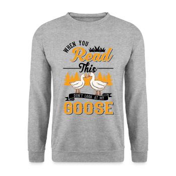 Oies Cadeau oie Amateurs Éleveurs d’oies Éleveurs d’oies - Sweat-shirt Unisexe - gris chiné - Devant - Alina (178cm) & Michal (187cm)