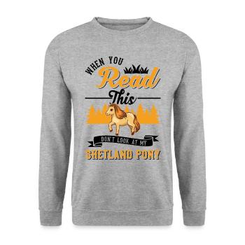 Shetland Pony Gift Shetty - Unisex Sweatshirt - salt & pepper - Front - Alina (178cm) & Michal (187cm)