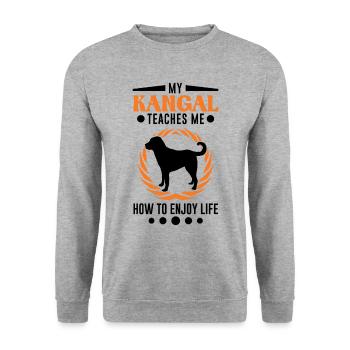 Mon Kangal m’apprend à profiter de la vie Kangal - Sweat-shirt Unisexe - gris chiné - Devant - Alina (178cm) & Michal (187cm)