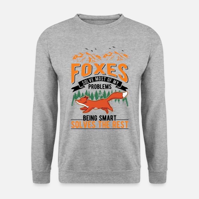 Fuchs Geschenk Rotfuchs - Unisex Pullover - Weißgrau meliert