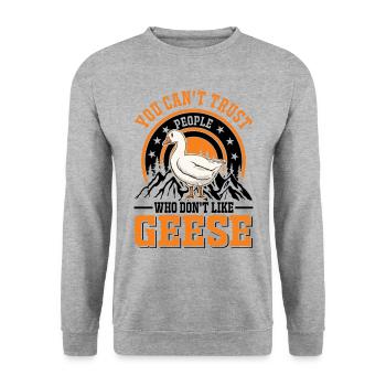 Oies Cadeau oie Amateurs Éleveurs d’oies Éleveurs d’oies - Sweat-shirt Unisexe - gris chiné - Devant - Alina (178cm) & Michal (187cm)