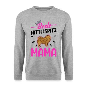 Beste Mittelspitz Mama - Unisex Pullover - Weißgrau meliert - Vorne - Alina (178cm) & Michal (187cm)