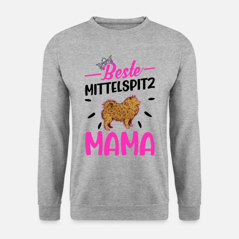 Beste Mittelspitz Mama - Unisex Pullover - Weißgrau meliert