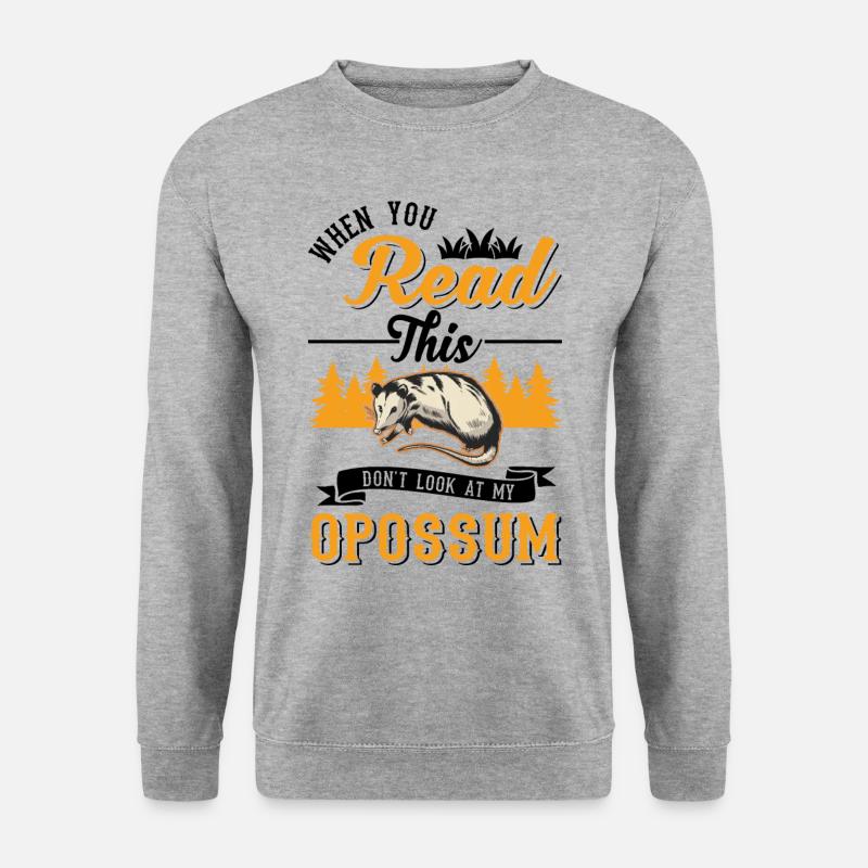Opossum Geschenk Possum Beutelratte - Unisex Pullover - Weißgrau meliert