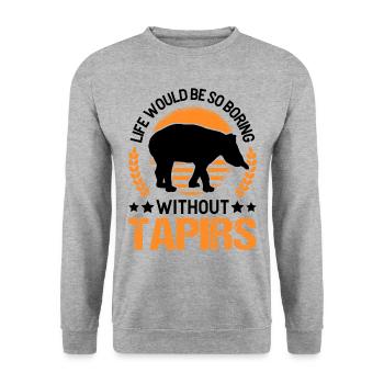 Life would be so boring without Tapirs - Unisex Sweatshirt - salt & pepper - Front - Alina (178cm) & Michal (187cm)