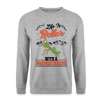 Praying mantis mantis mantis mantis - Unisex Sweatshirt - salt & pepper - Front - Alina (178cm) & Michal (187cm)
