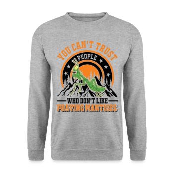 Praying Mantis Gift Mantis Mantis Mantis Fangschrecke - Unisex Sweatshirt - salt & pepper - Front - Alina (178cm) & Michal (187cm)
