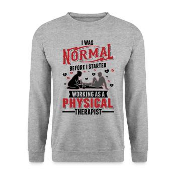 Physiotherapist Physiotherapy Physio - Unisex Sweatshirt - salt & pepper - Front - Alina (178cm) & Michal (187cm)