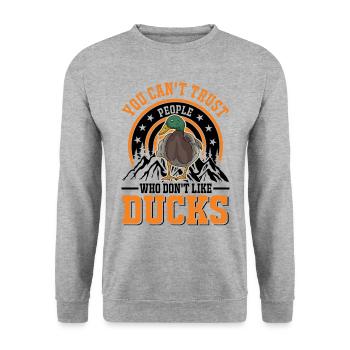 Canard Cadeau Canard Éleveur de Canard - Sweat-shirt Unisexe - gris chiné - Devant - Alina (178cm) & Michal (187cm)