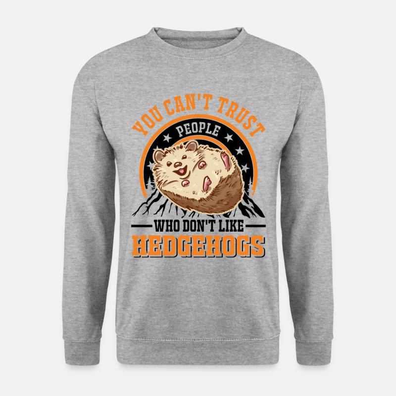 Igel Geschenk Stacheligel - Unisex Pullover - Weißgrau meliert