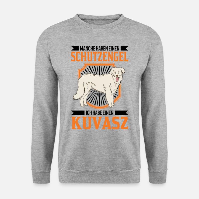 Kuvasz Schutzengel - Unisex Pullover - Weißgrau meliert
