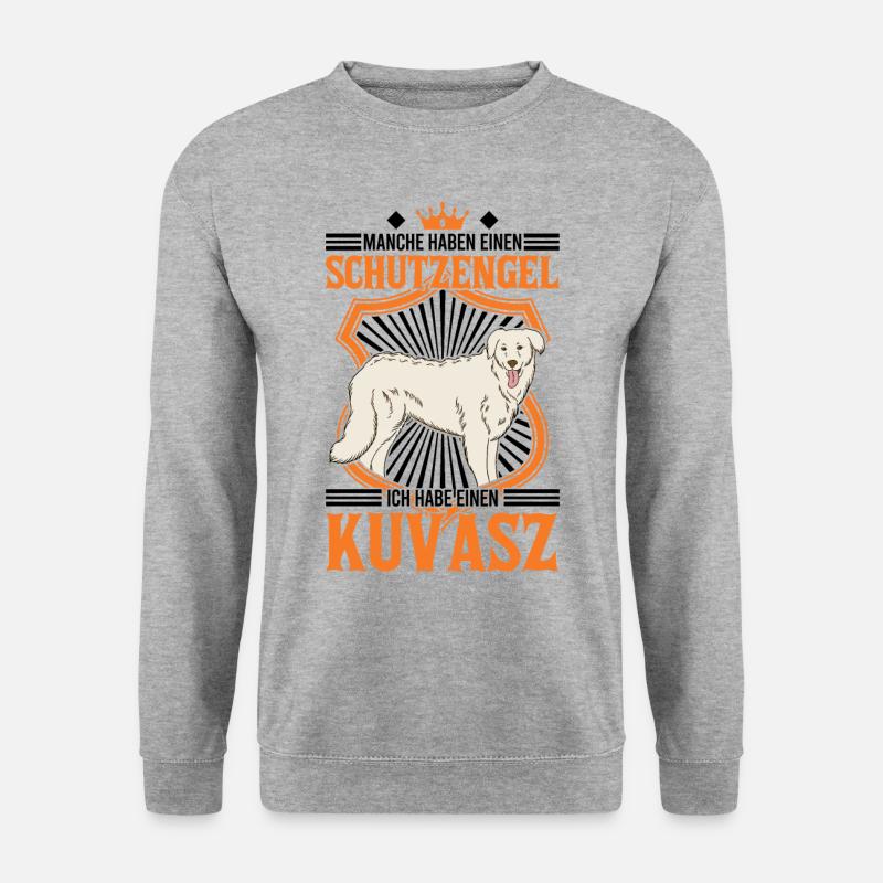 Kuvasz Schutzengel - Unisex Pullover - Weißgrau meliert