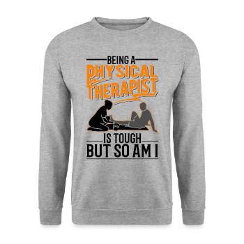Physiotherapist Physiotherapy Physio - Unisex Sweatshirt - salt & pepper - Front - Alina (178cm) & Michal (187cm)